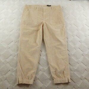 Banana Republic Corduroy Jogger Pants Womens 16 Beige Ankle Zip